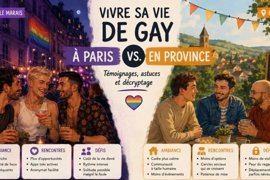 Vivre sa vie de gay en province vs. à Paris : témoignages, astuces et décryptage