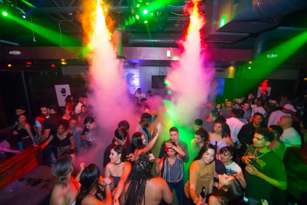 night photo of Heat Nightclub’s dance floor