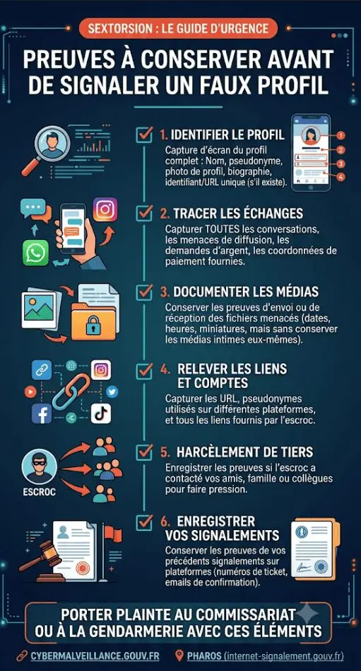 sextorsion preuve a conserver -