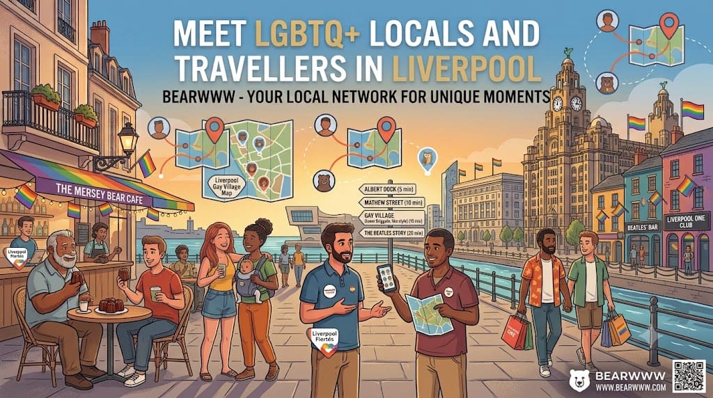 BEARWWW banner “Meet LGBTQ+ locals and travellers in Liverpool”