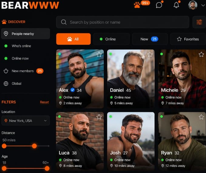 BEARWWWâs profile-search dashboard, using profiles and personal information
