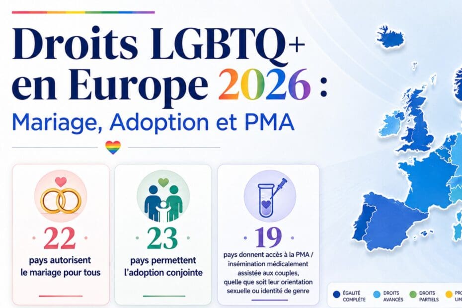 Droits LGBTQ+ en Europe 2026 : Mariage, Adoption et PMA