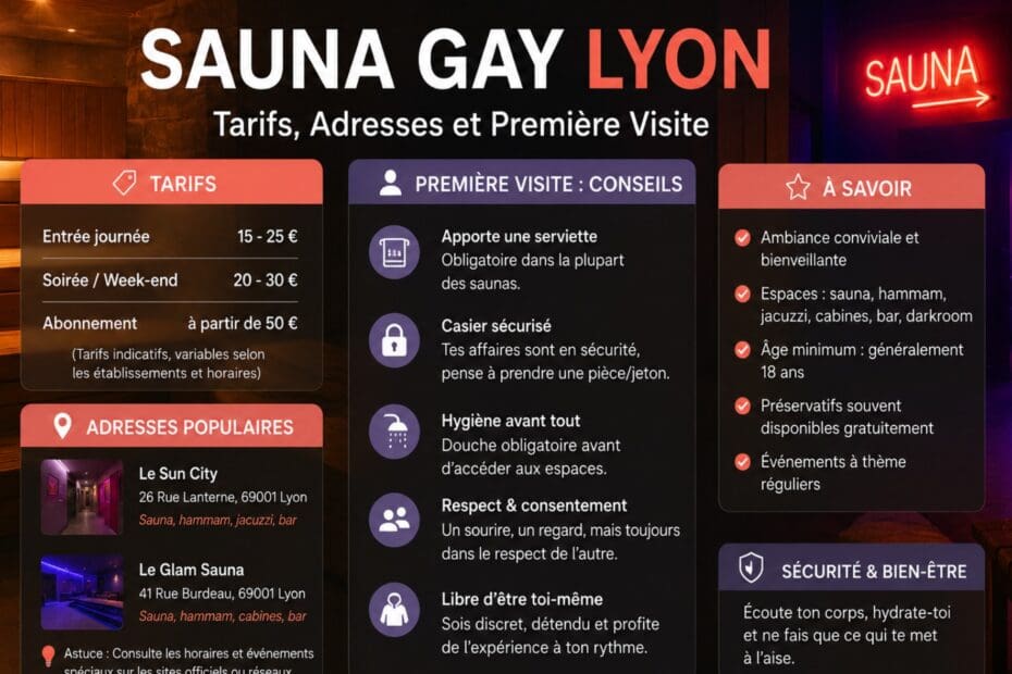 Sauna Gay Lyon : Tarifs, Adresses et Première Visite