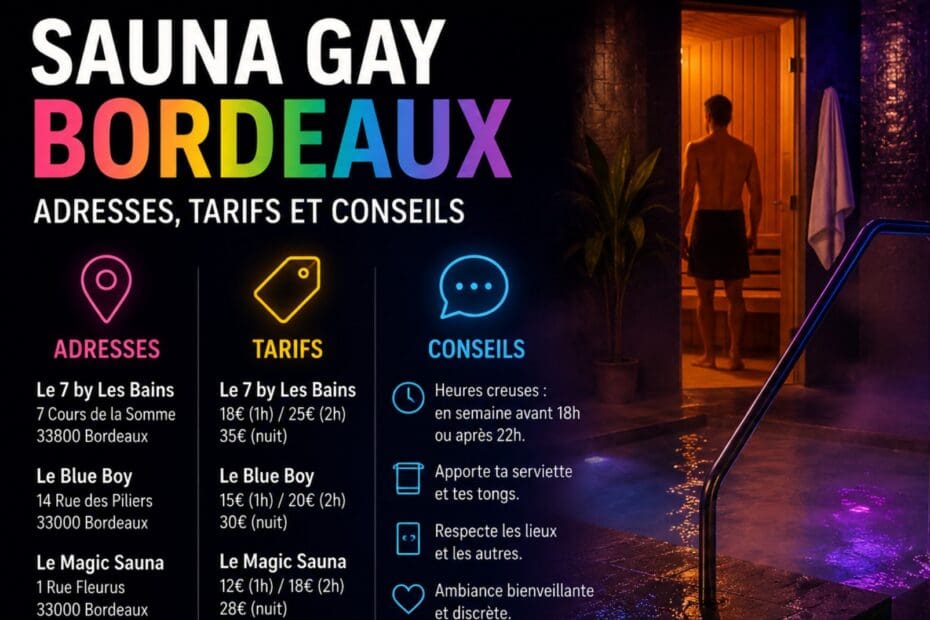 Sauna gay Bordeaux : adresses, tarifs et conseils